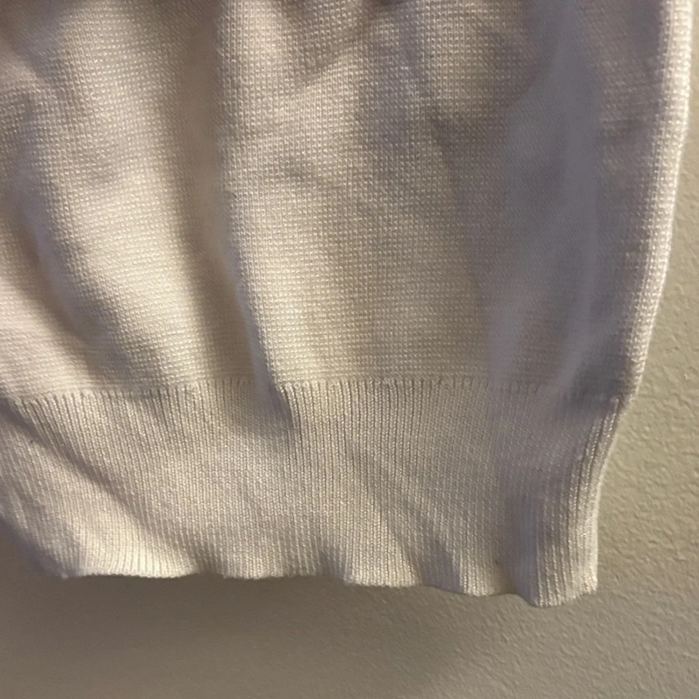 White Square Neck Cropped sweater halter Top - Picture 4 of 4